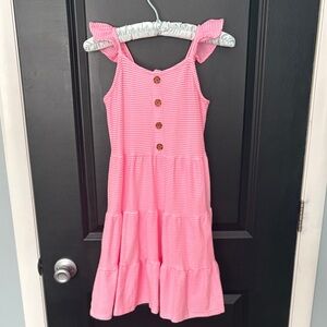 Fabkids pink white stripe dress size large 10/12